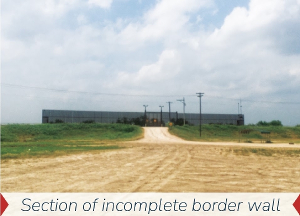 unfinished border wall